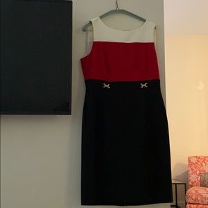 Red/black/white Work Dress